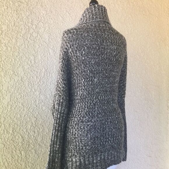 Solemio Water Fall Collar Open Cardigan Sweater Grey Women's‎ Size S/M EUC - Picture 5 of 7